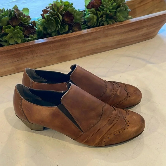 Rieker Women's Anti-Stress Mariah Brown‎ Leather Heeled Booties EU 42 US 10 EUC - Picture 1 of 5